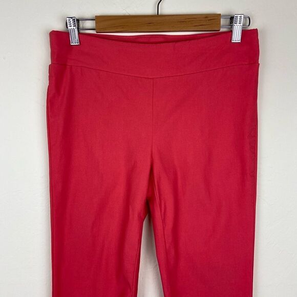 J. McLaughlin Stretch Straight Leg Pull-On Pant - Red - Picture 3 of 7